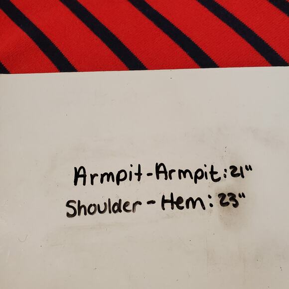 Lauren Ralph Lauren Vintage Blue Red Striped V Neck 3/4 Sleeve Sweater Womens L - Picture 7 of 7